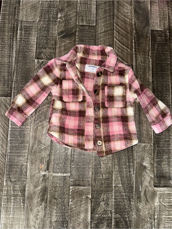 Old Navy Other - Old Navy Pink and Brown Plaid Button-Front Shacket